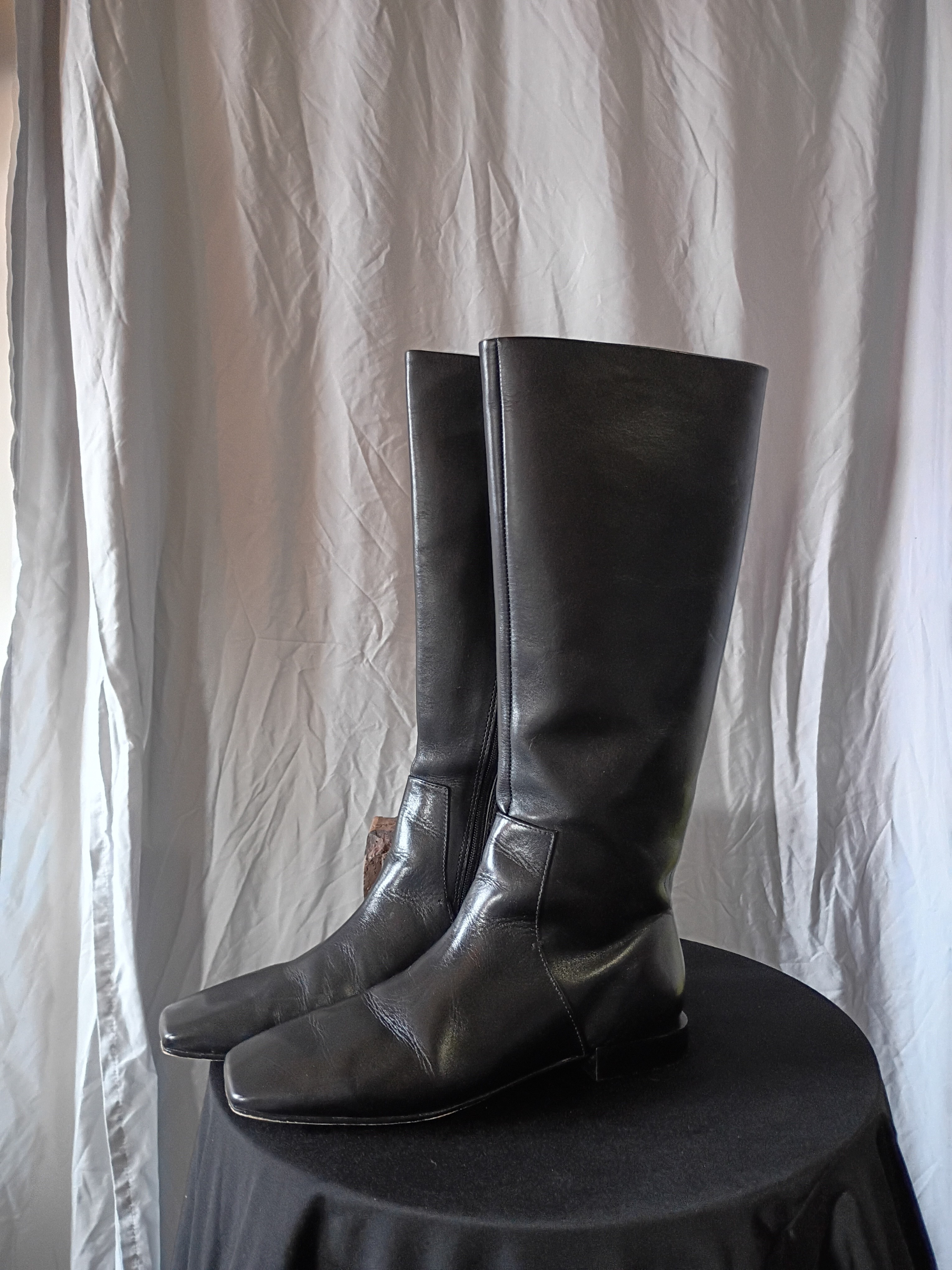 Bernardo Black Leather Riding Boots
